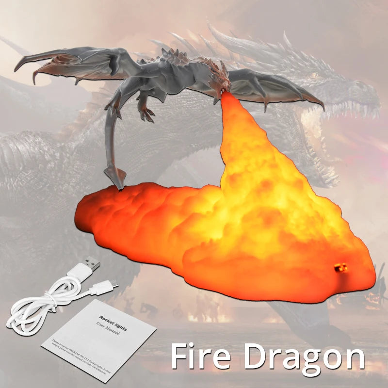 Luminária Decorativa Dragão de Fogo