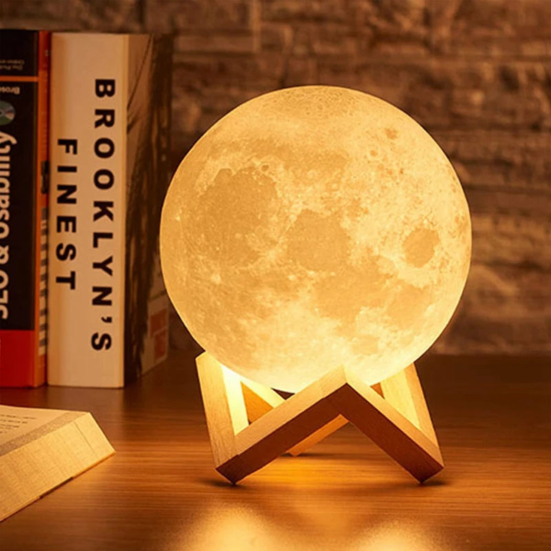 Luminária Lua Cheia  – Luz Noturna Decorativa para Quarto