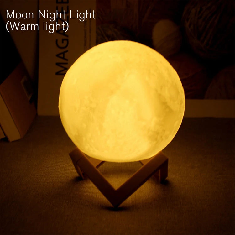 Luminária Lua Cheia  – Luz Noturna Decorativa para Quarto