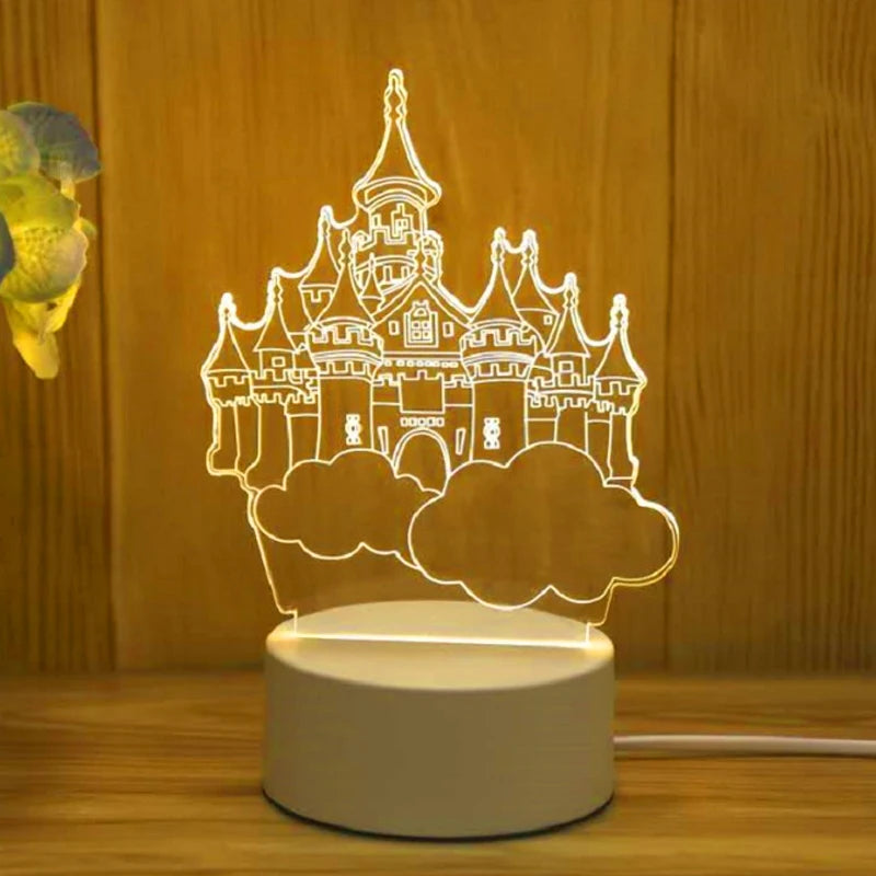 Luminária 3D Romantica de Acrilico