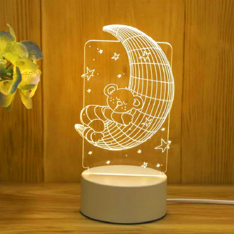 Luminária 3D Romantica de Acrilico
