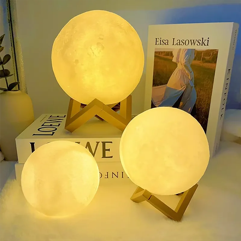 Luminária Lua Cheia  – Luz Noturna Decorativa para Quarto