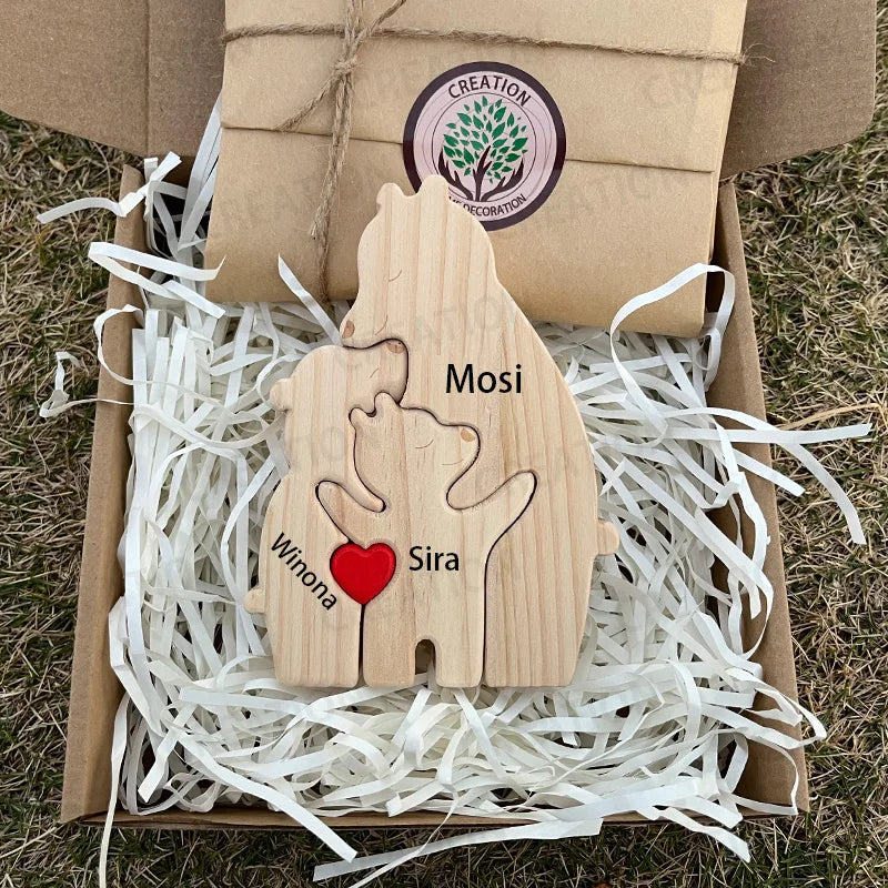 Escultura da Família Urso Personalizável