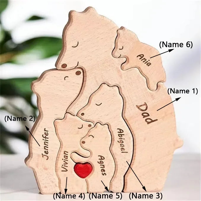 Escultura da Família Urso Personalizável