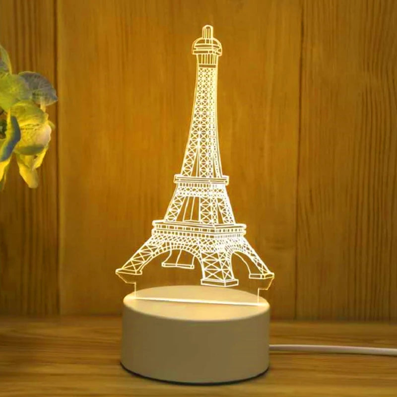 Luminária 3D Romantica de Acrilico