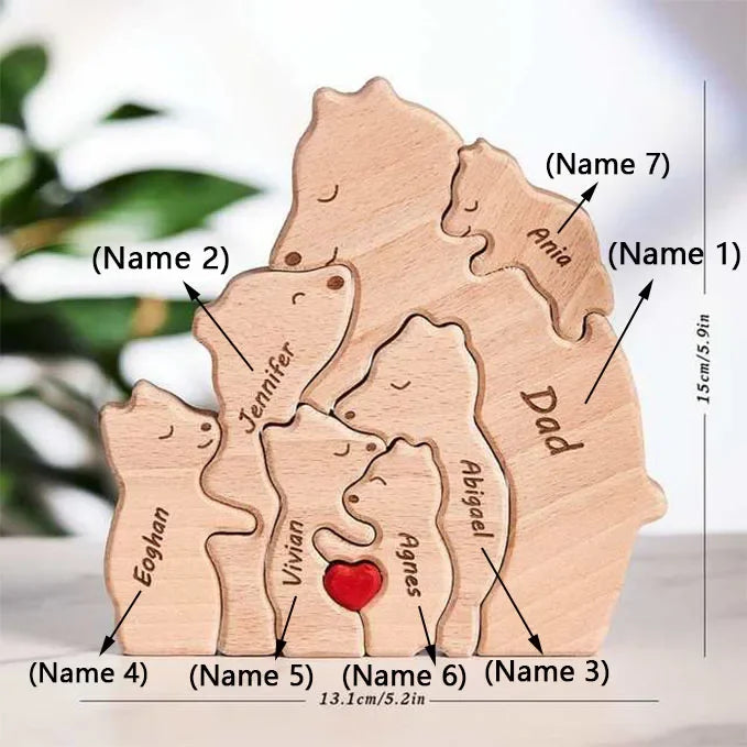 Escultura da Família Urso Personalizável