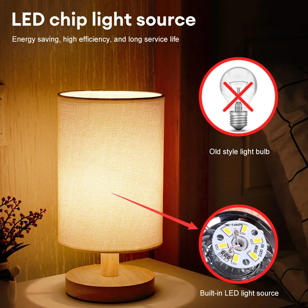 Abajur de Mesa de Madeira