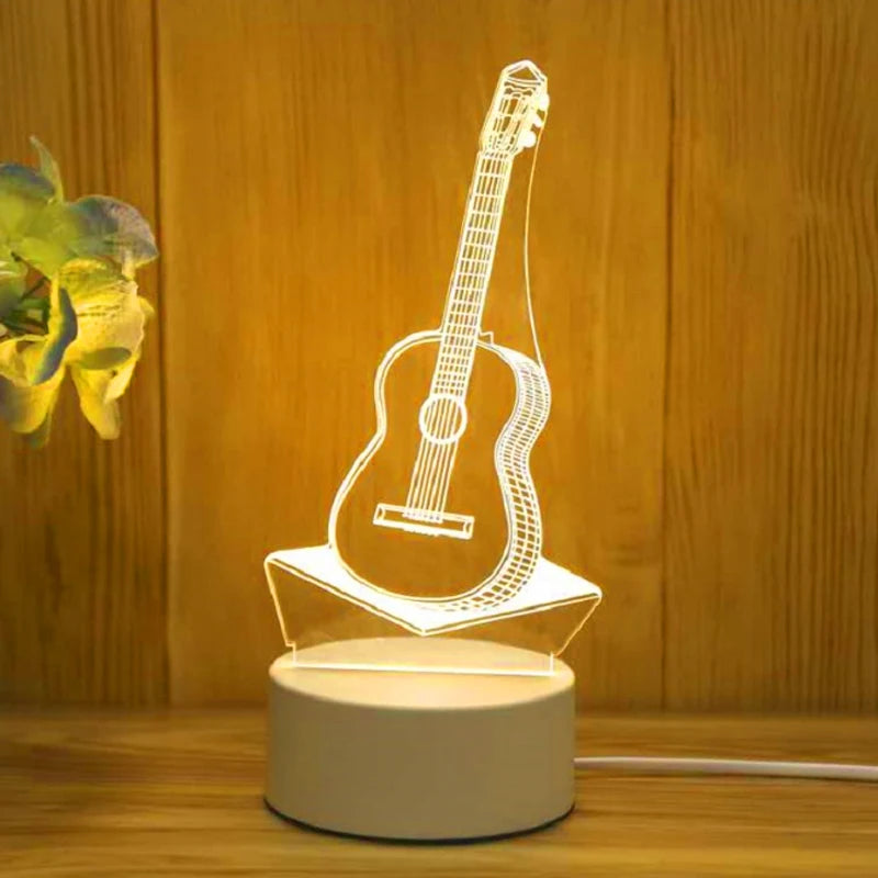 Luminária 3D Romantica de Acrilico