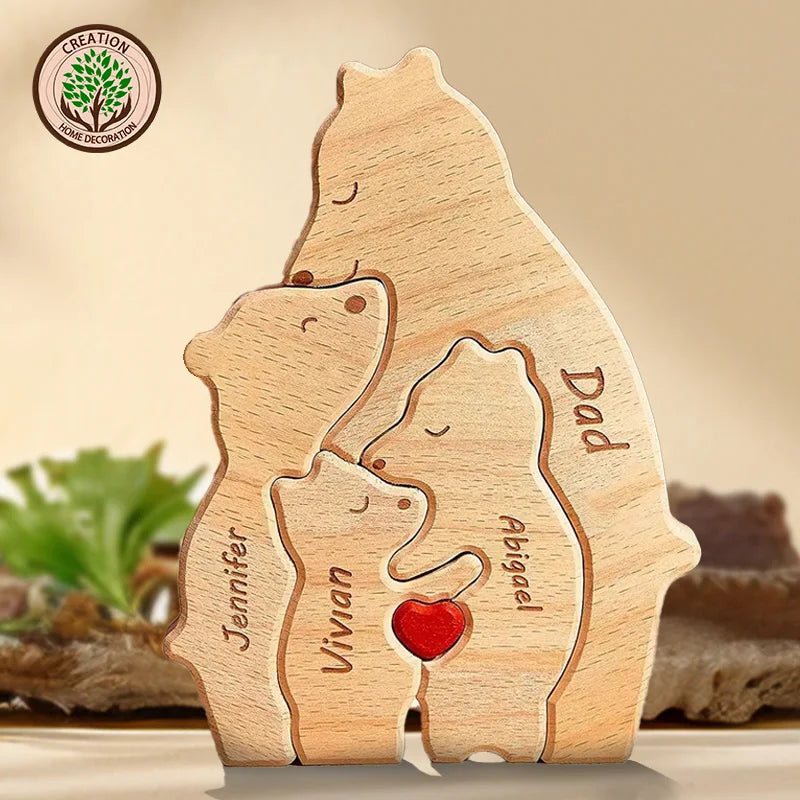 Escultura da Família Urso Personalizável