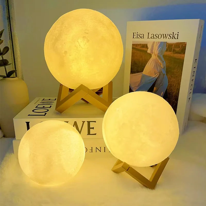 Luminária Lua Cheia  – Luz Noturna Decorativa para Quarto