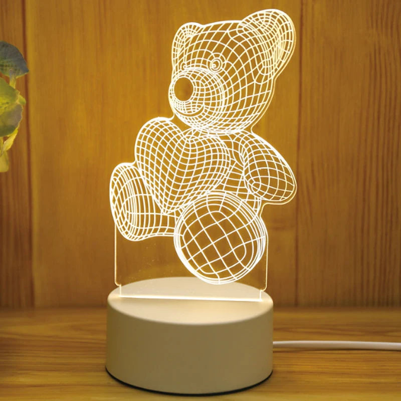 Luminária 3D Romantica de Acrilico