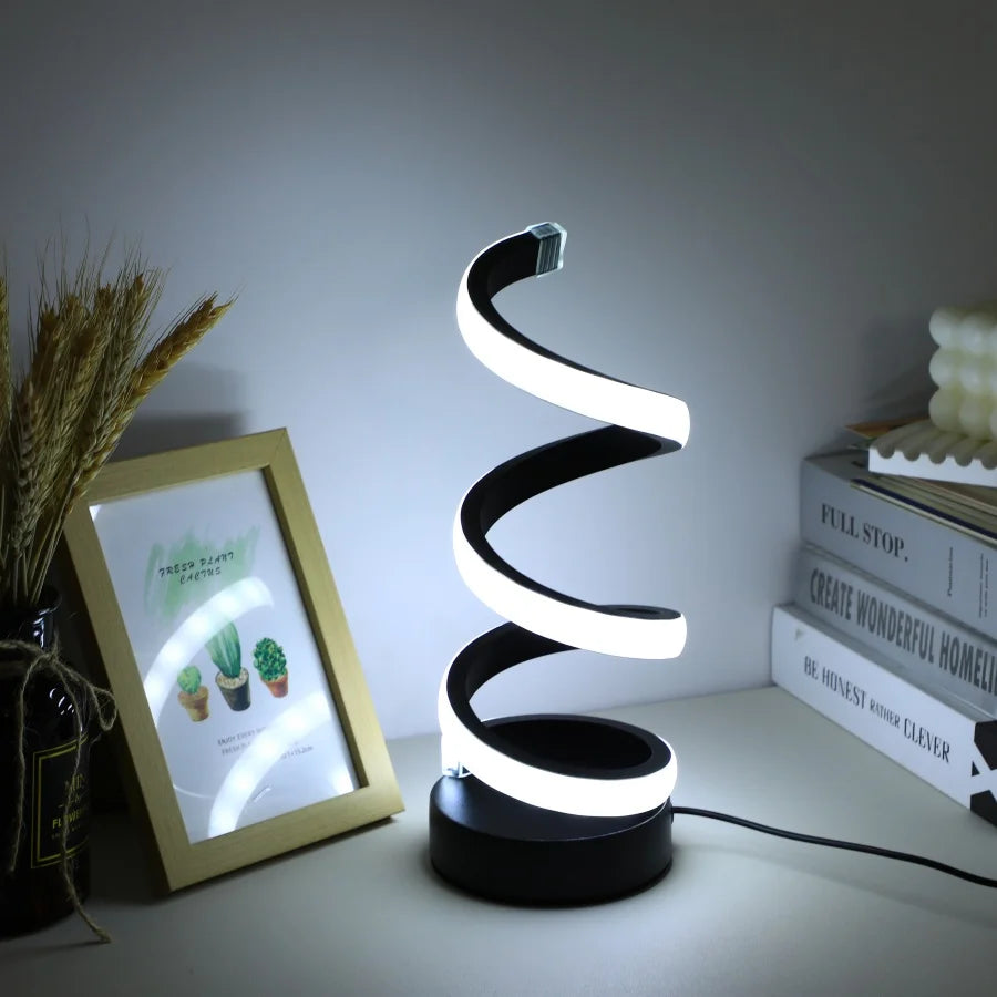 Luminária Abajur de Mesa Espiral LED