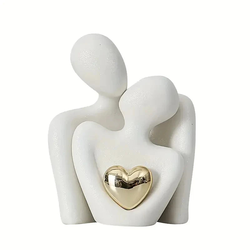 Escultura Decorativa Casal Abraçado