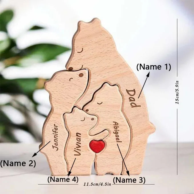 Escultura da Família Urso Personalizável