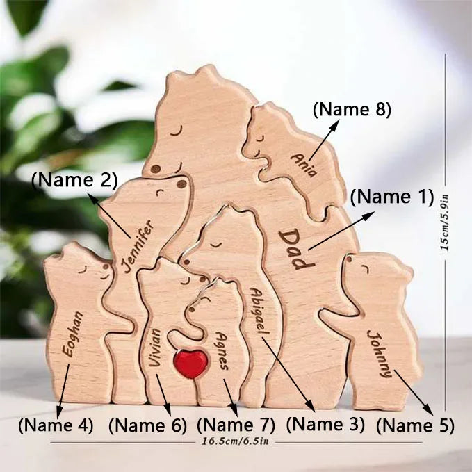 Escultura da Família Urso Personalizável