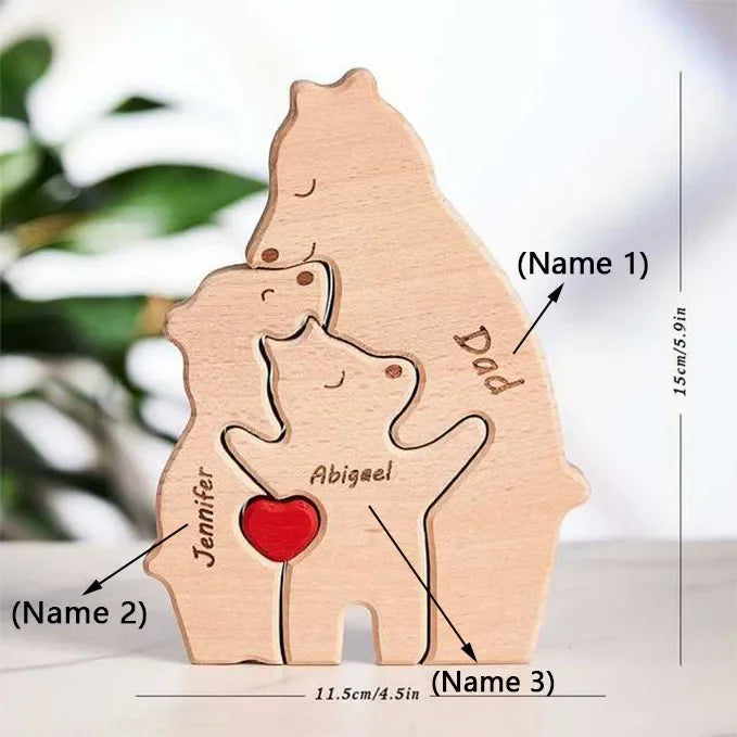 Escultura da Família Urso Personalizável
