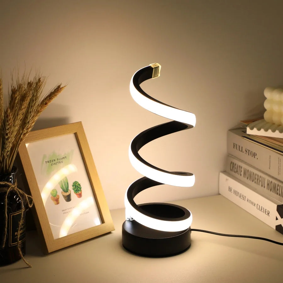 Luminária Abajur de Mesa Espiral LED