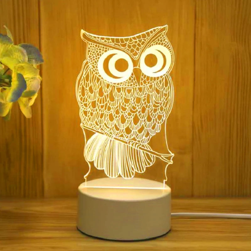 Luminária 3D Romantica de Acrilico