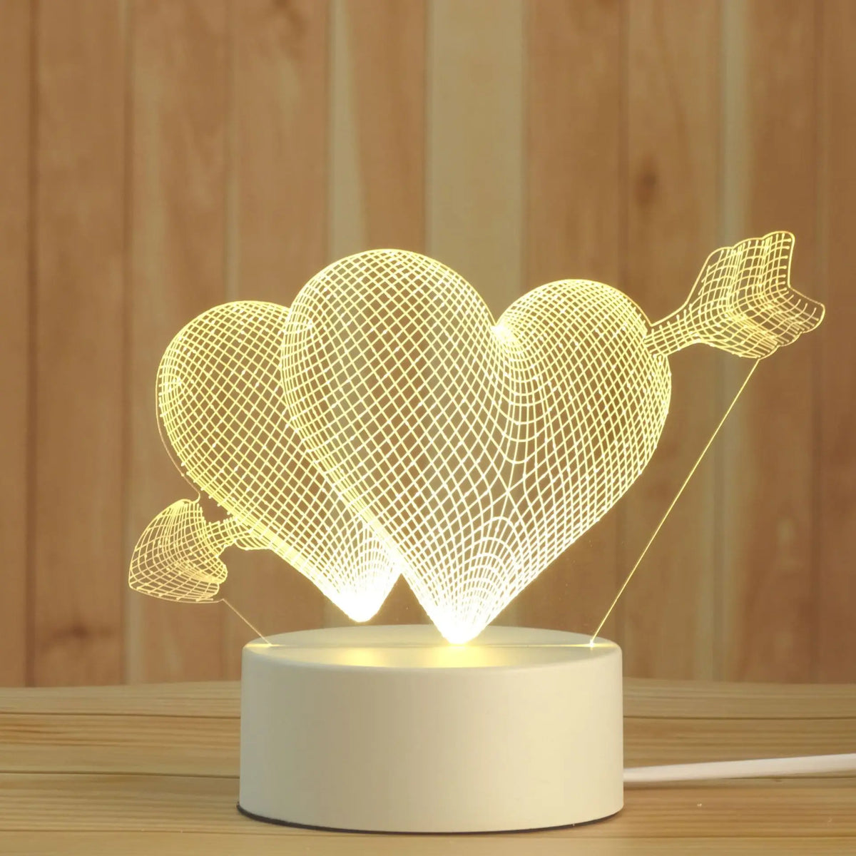 Luminária 3D Romantica de Acrilico