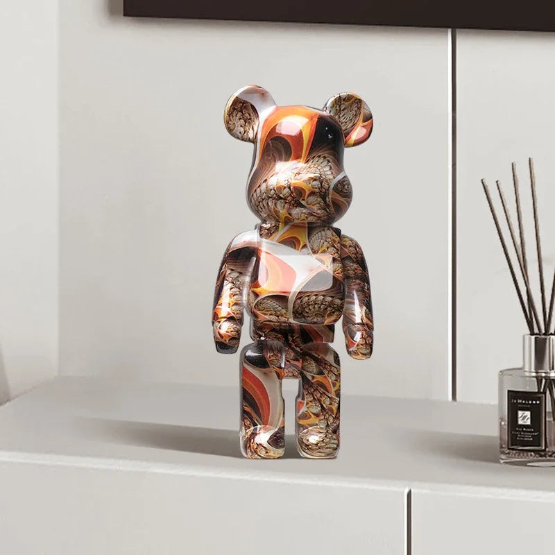 Escultura de Urso Grafitada