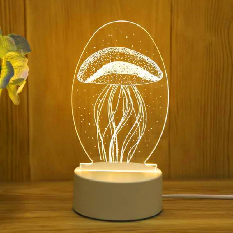 Luminária 3D Romantica de Acrilico