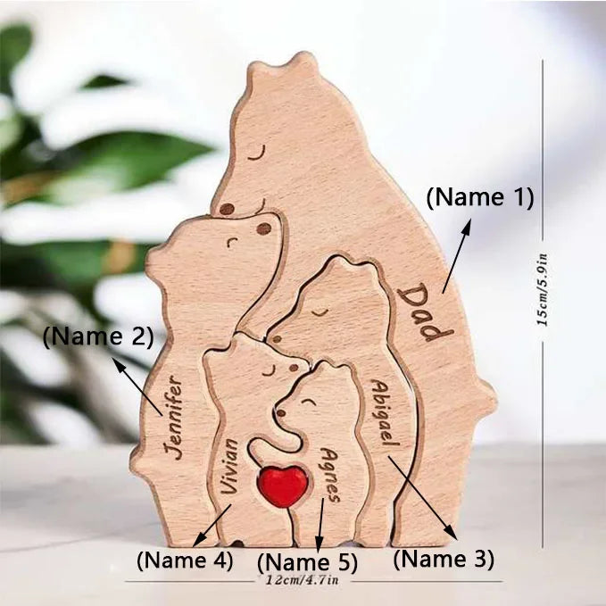Escultura da Família Urso Personalizável