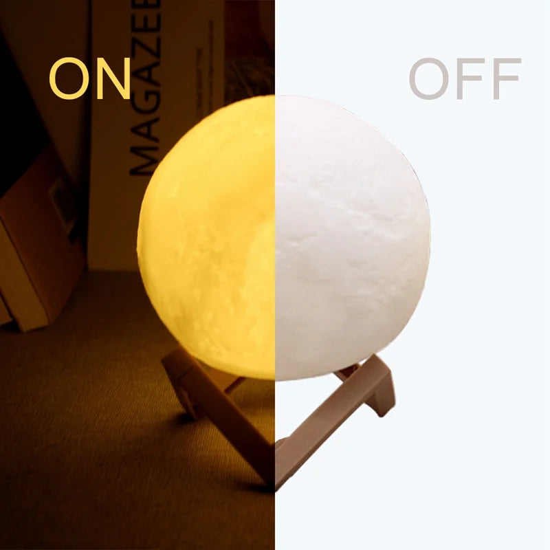 Luminária Lua Cheia  – Luz Noturna Decorativa para Quarto