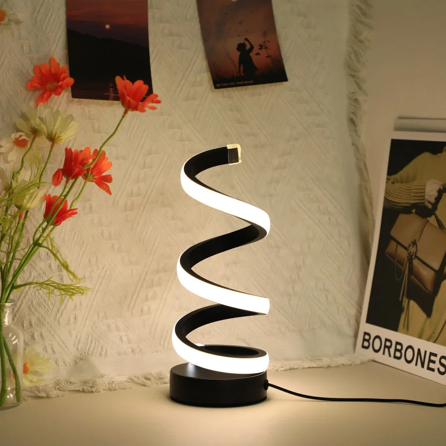Luminária Abajur de Mesa Espiral LED